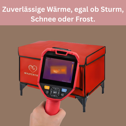 Beheiztes Katzenhaus „Kuschel-Oase Südwind“ – Warm, sicher & wetterfest | Rot