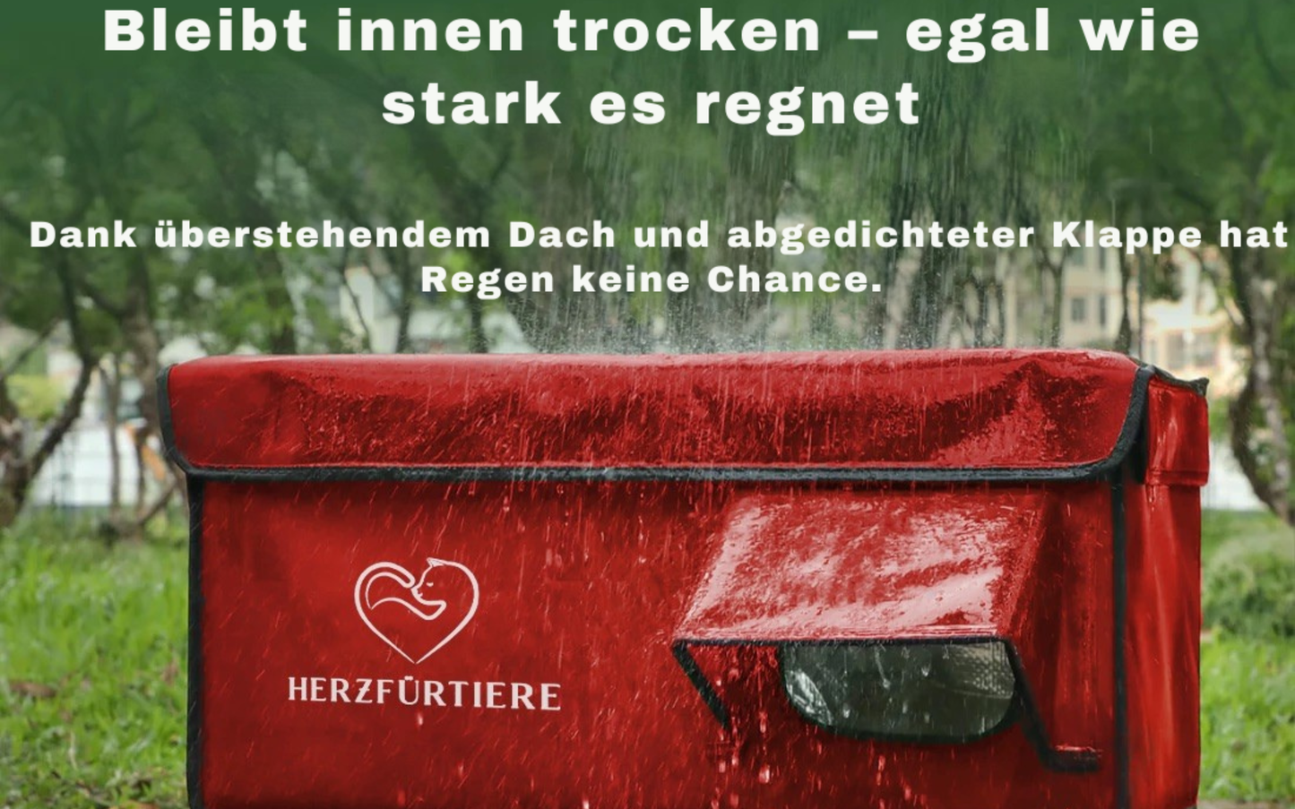 Beheiztes Katzenhaus „Kuschel-Oase Südwind“ – Warm, sicher & wetterfest | Rot