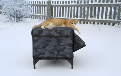 Beheiztes Katzenhaus „Kuschel-Oase Südwind“ – Warm, sicher & wetterfest | Camo